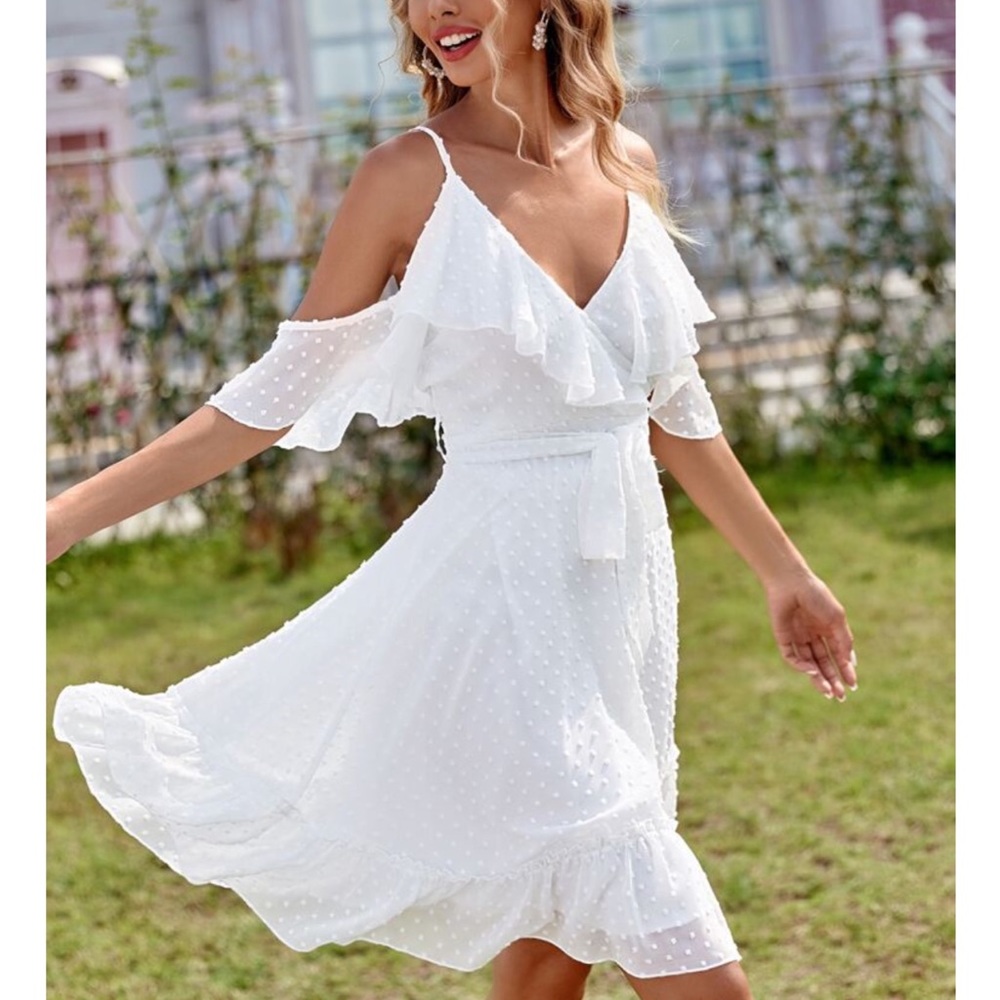 Dotted White SHEIN Dress
